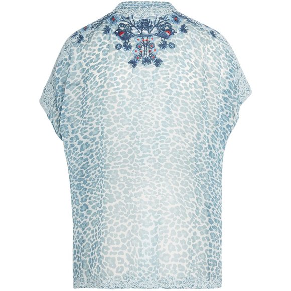 Johnny Was Bluewell Animal Printed Silk Chiffon - Picture 6 of 7